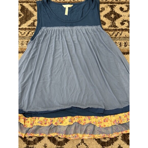 Matilda Jane School Spirit Top Large Mesh Layered Tiered Cottage Farmhouse Tank - Picture 2 of 2